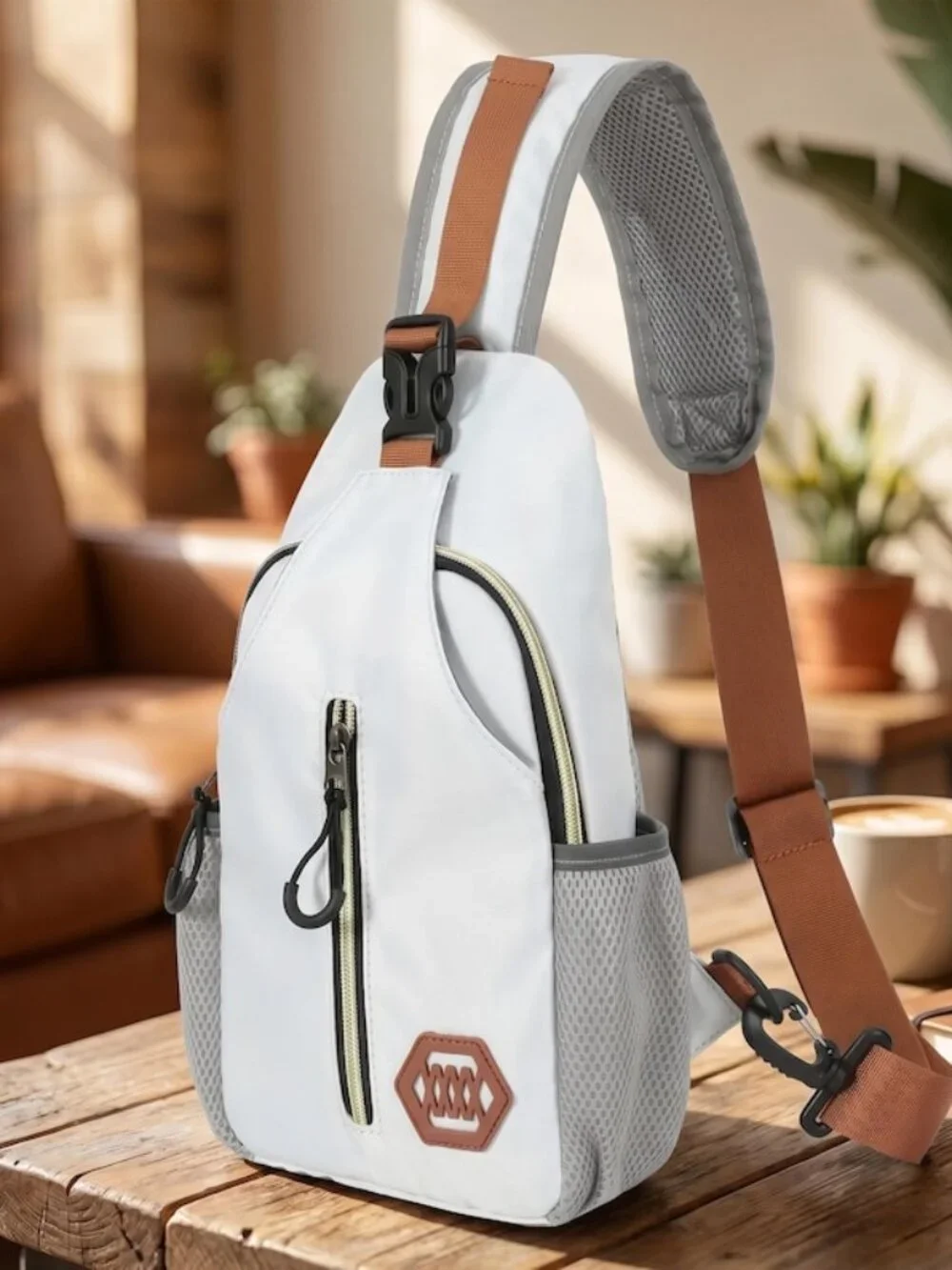 Silver Gray Compact Sling Backpack - Lightweight Travel Bag